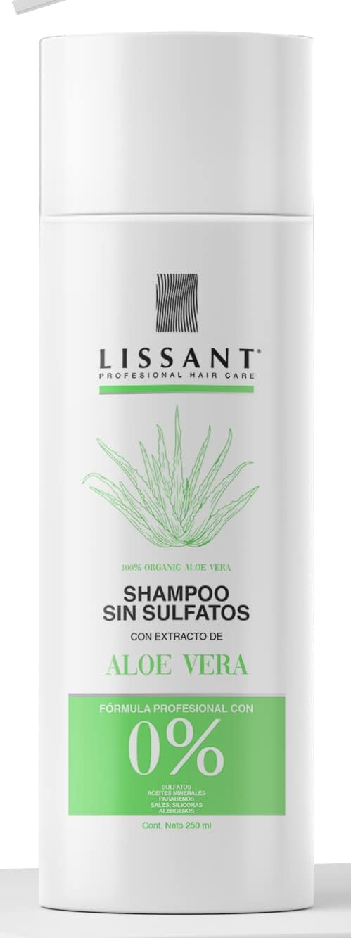 LISSANT Shampoo Neutro Post alaciado Sin Sulfatos, Parabenos, Sal, Alergenos, con extracto de Aloe Vera - Lissant 250ml